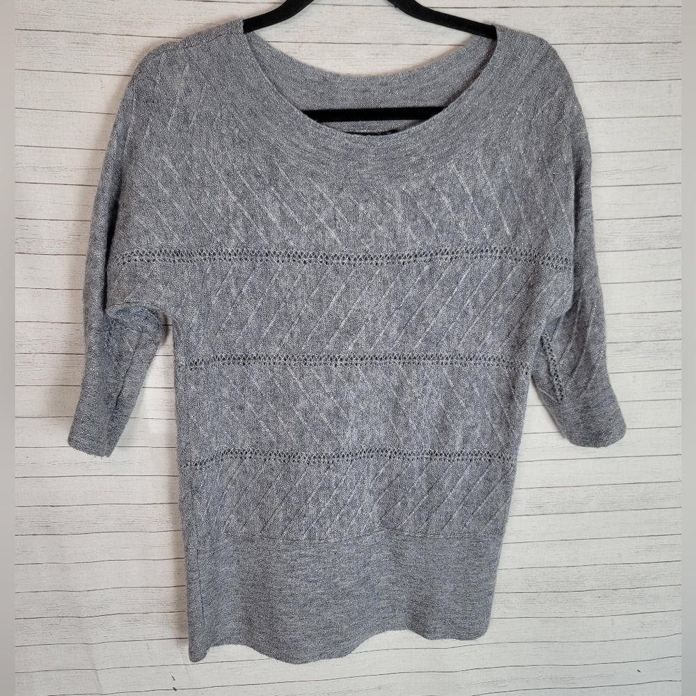 WHBM DOLMAN METALLIC WOOL BLEND SWEATER, SZ SMALL